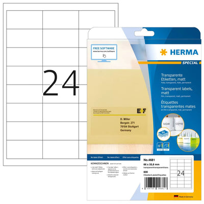 Herma 4681 Label Printer Transparent Label Printer Self-adhesive — image 1