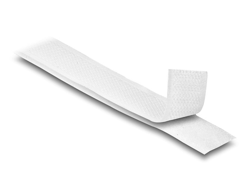 Delock 20922 Tape Hook And Bucle High Resistencia 25M X An 20MM White