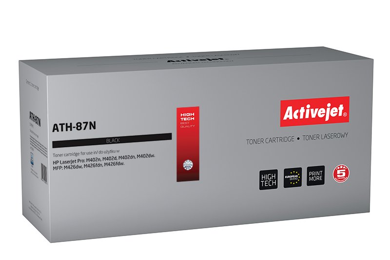 Activejet Toner ATH-87N (reemplazo HP 87A CF287A - Supreme - 9.000 Páginas - Black