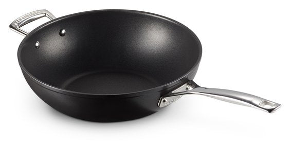 Le Creuset Toughened Non-stick Nonstick Stir-fry Stirfry Pan 30CM Negro Plata (51104300010202)