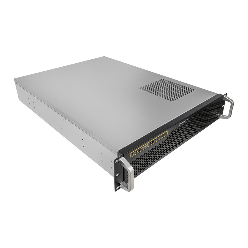 Unykach Box Rack 19 2U Without Power Supply Black Silver 8 Bahias Int 1XUSB2.0 1XUSB3.0 1x USB-C