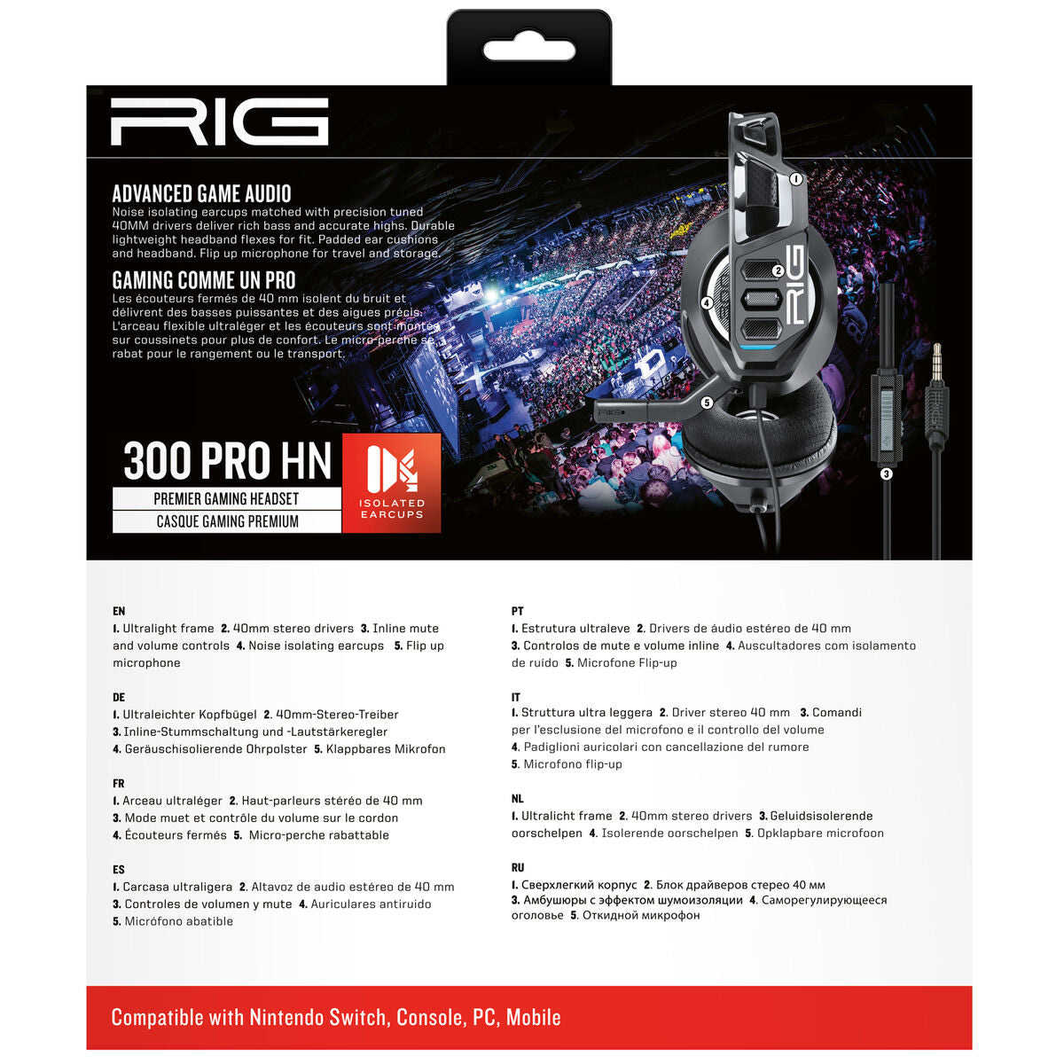 Nacon Headphones Nacon 300 Pro Hn Black