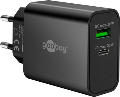 Goobay Charger USB-C Pd GaN Fast Dual 30W Black 75335 — image 1