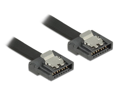 Delock Cable Metallic Black SATA Flexi 6GB/S 10CM — image 1