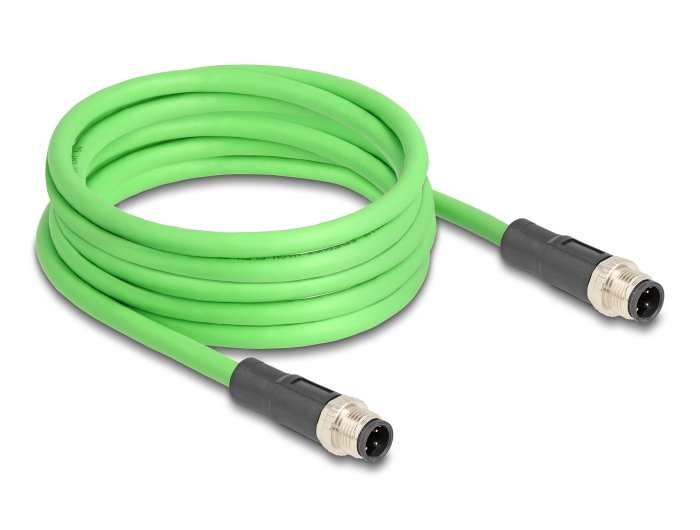 Delock 80417 Cable M12 Codificado D 4 Pin Male a Male Pur (tpu) 2M