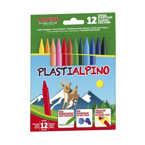 Alpino Case 12 Ceras Plásticas Plastialpino 115MM No Manchan C/Surtidos — image 1