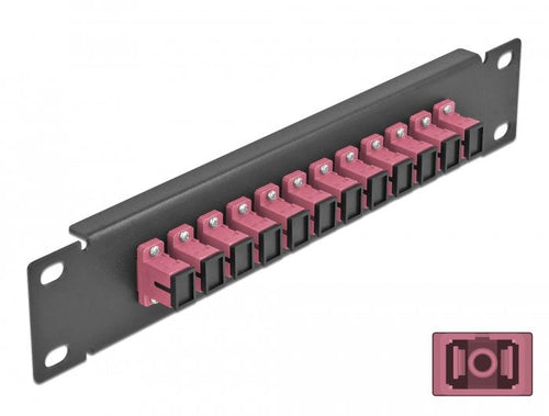 Delock 10 Lwl Patchpanel 12 Port Sc Simplex Violett 1 He Black — image 1