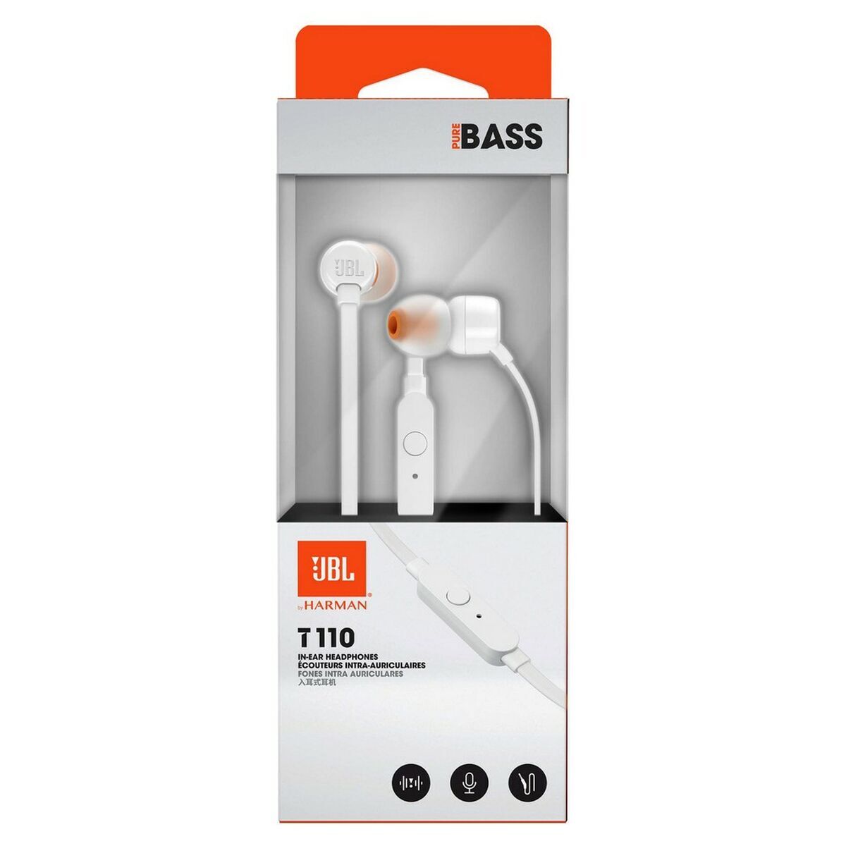 Jbl Headphones With Microphone Jbl T110 White