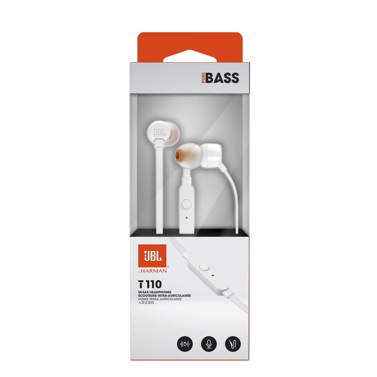 Jbl Headphones With Microphone Jbl T110 White