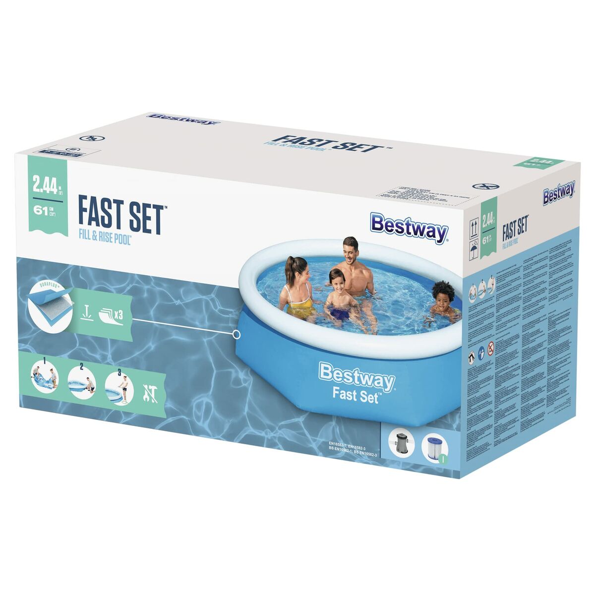 Bestway Inflatable Pool Bestway Blue 1880 L 244 X 61 Cm