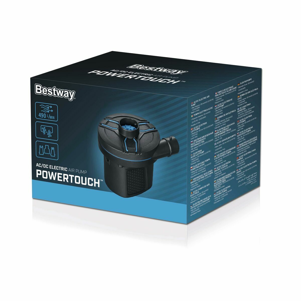 Bestway Electric Pump Plug & Car Cigarette Lighter 11.3x10.1x10.7 cm 490 L/min Inflatable