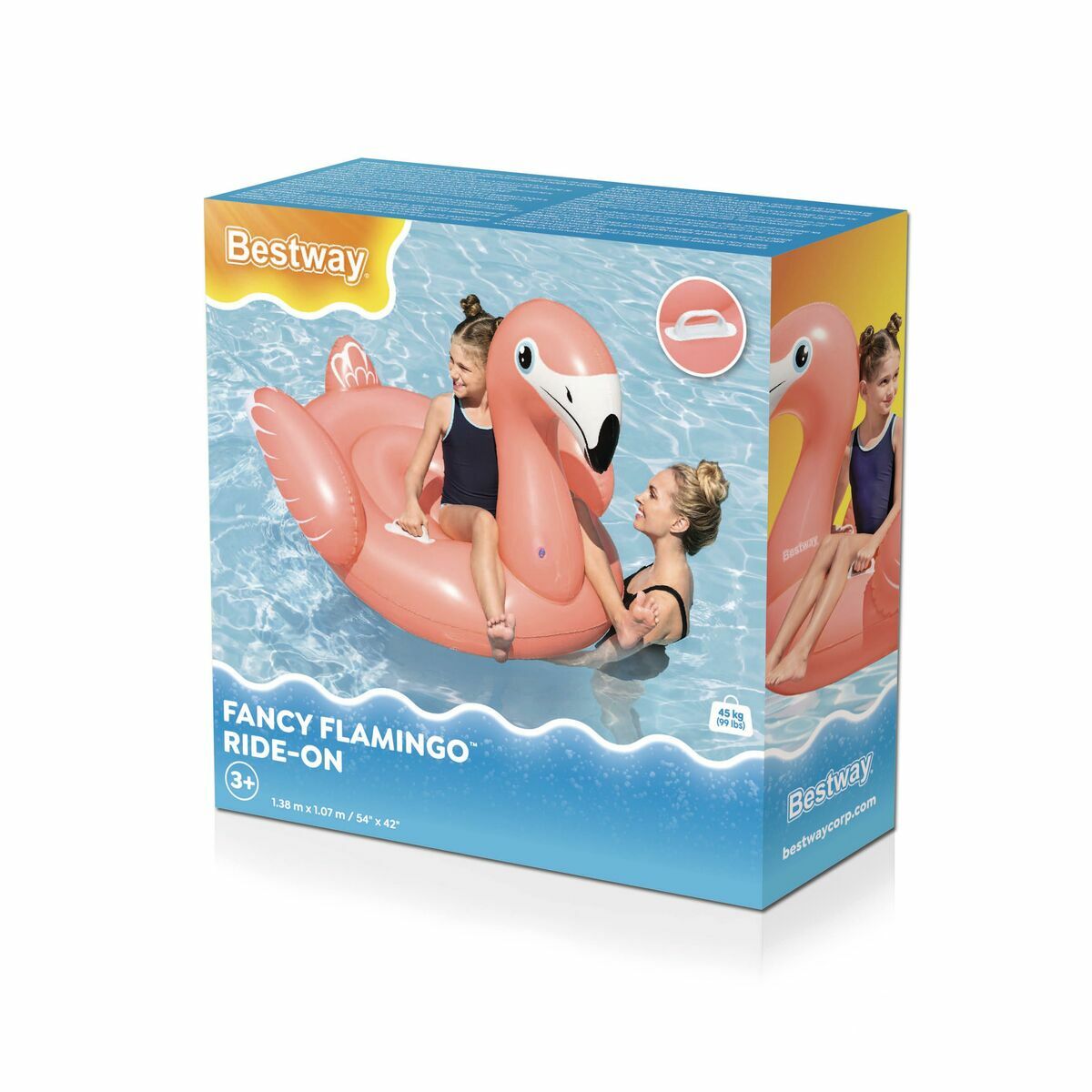 Bestway Inflatable Flamingo With Handles 138X107 Cm +3 Years Beach & Pool 41525