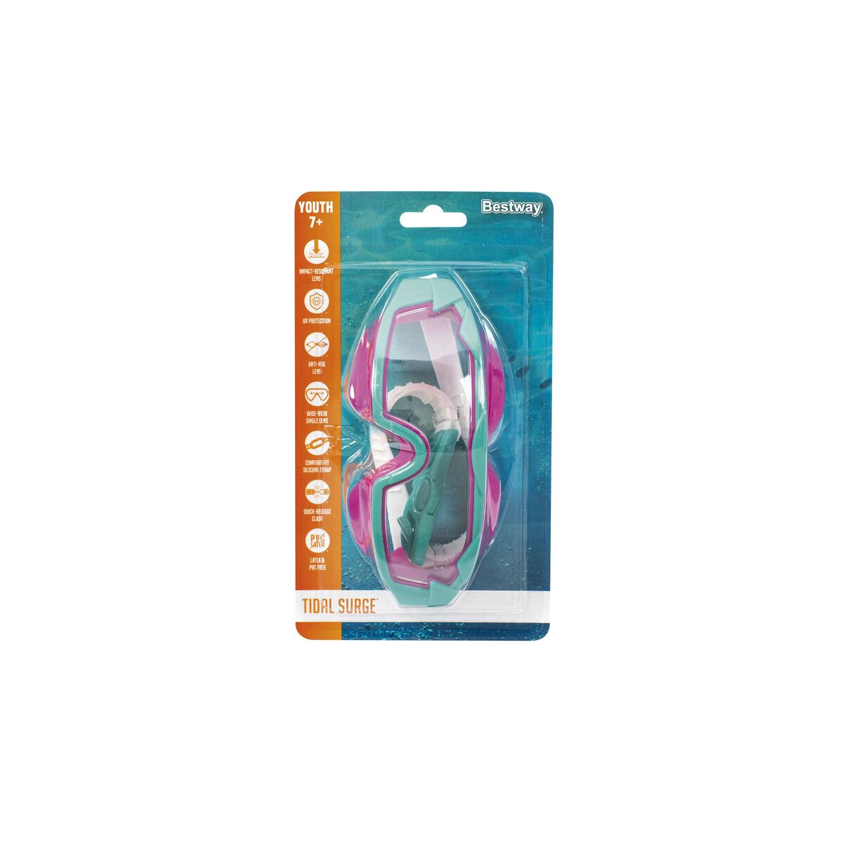 Bestway Junior Diving Mask Silicone Strap Assorted Anti-Fog +7 Years Beach Pool 21179