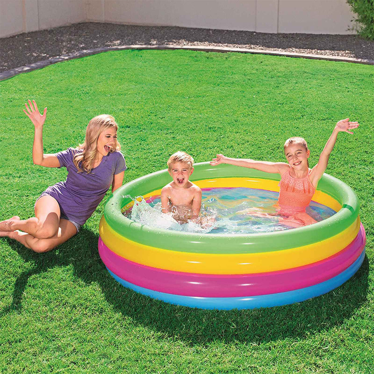 Bestway Inflatable Paddling Pool For Children Shine Inline Rainbow 157 X 46 Cm