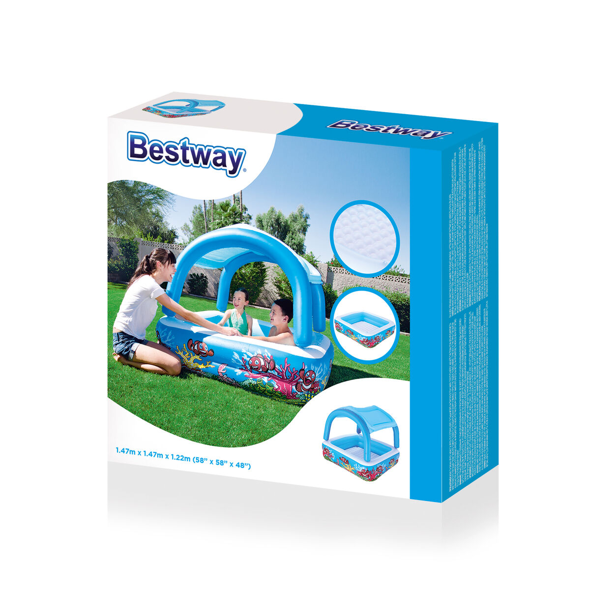 Bestway Inflatable Paddling Pool For Children Bestway 140 X 140 X 114 Cm