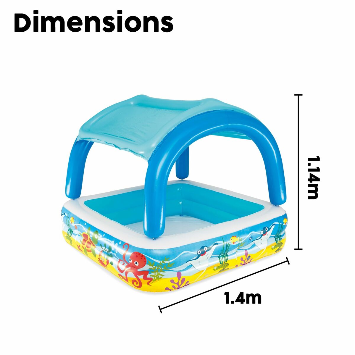 Bestway Inflatable Paddling Pool For Children Bestway 140 X 140 X 114 Cm