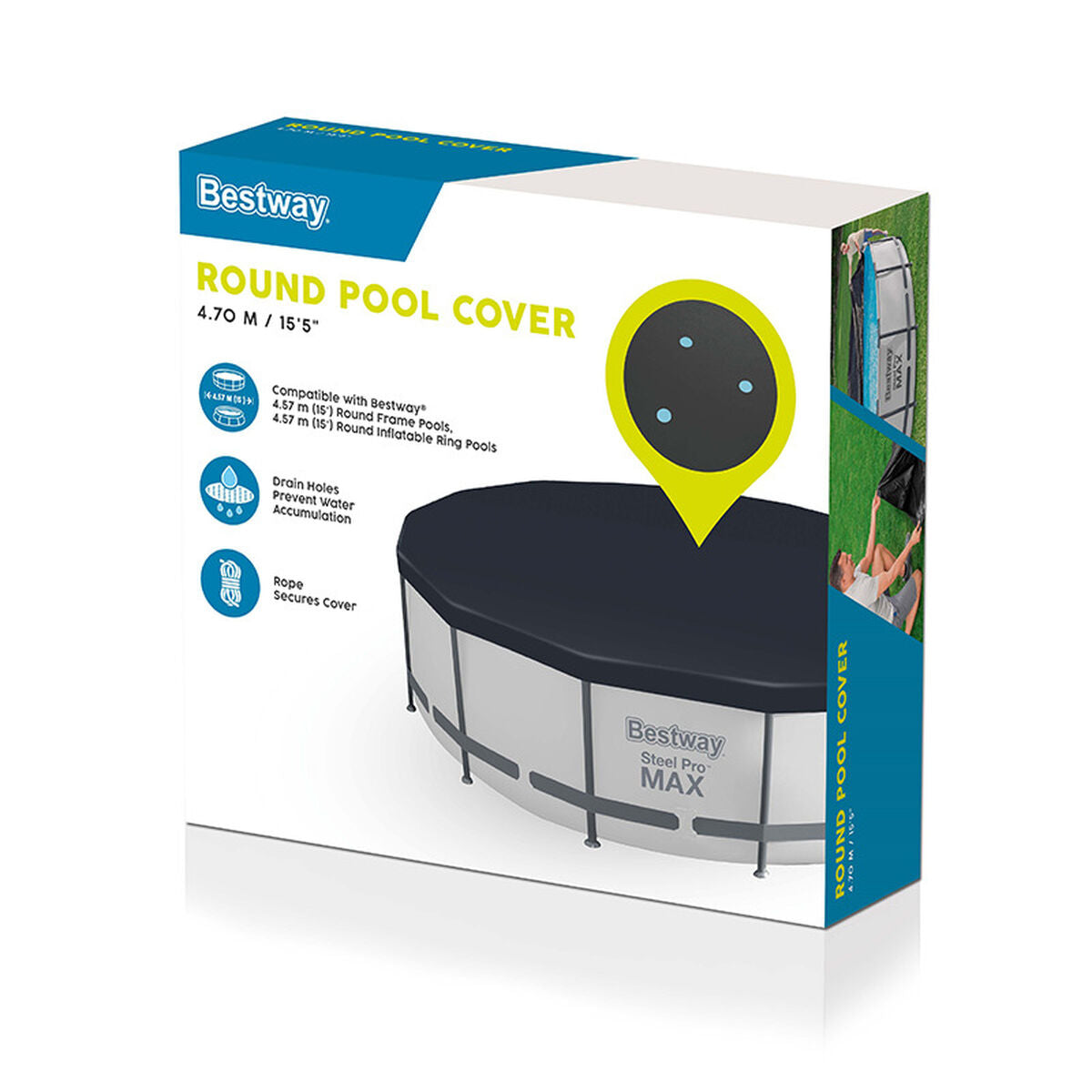 Bestway Swimming Pool Cover Bestway Black Ø 457 Cm (1 Unit)