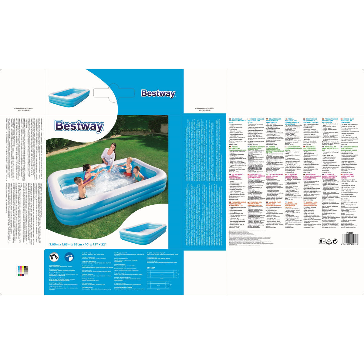 Bestway Inflatable Paddling Pool For Children Bestway Multicolour 305 X 183 X 56 Cm
