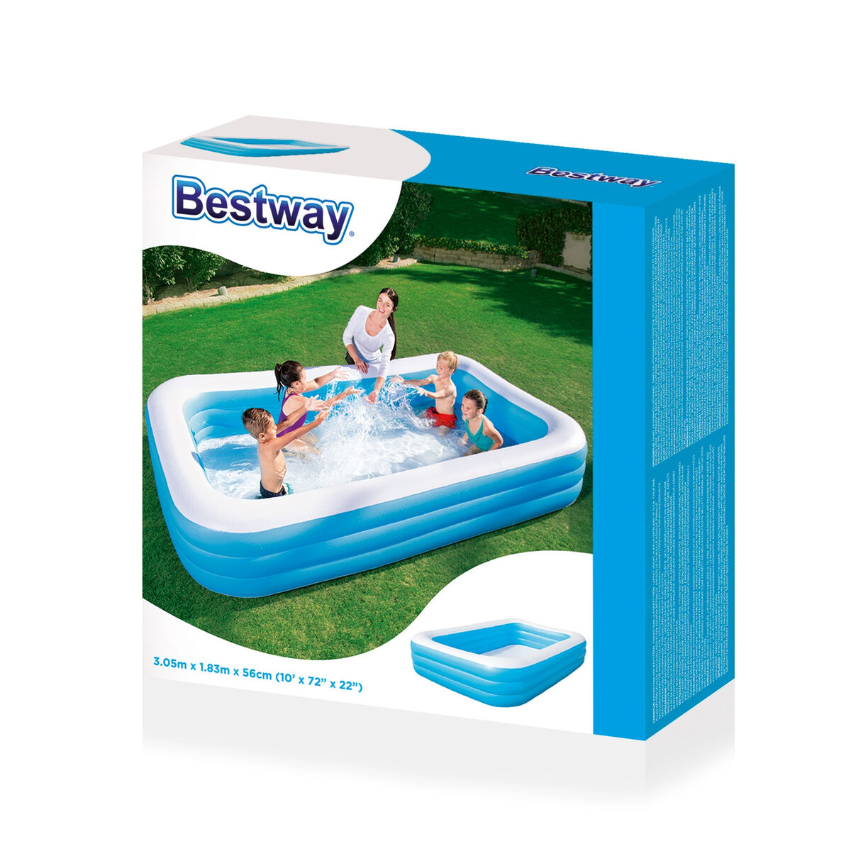 Bestway Inflatable Paddling Pool For Children Bestway Multicolour 305 X 183 X 56 Cm