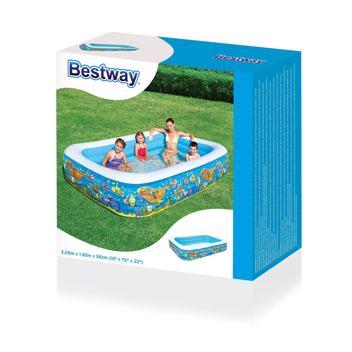 Bestway Inflatable Paddling Pool For Children Bestway Multicolour 305 X 183 X 56 Cm Floral