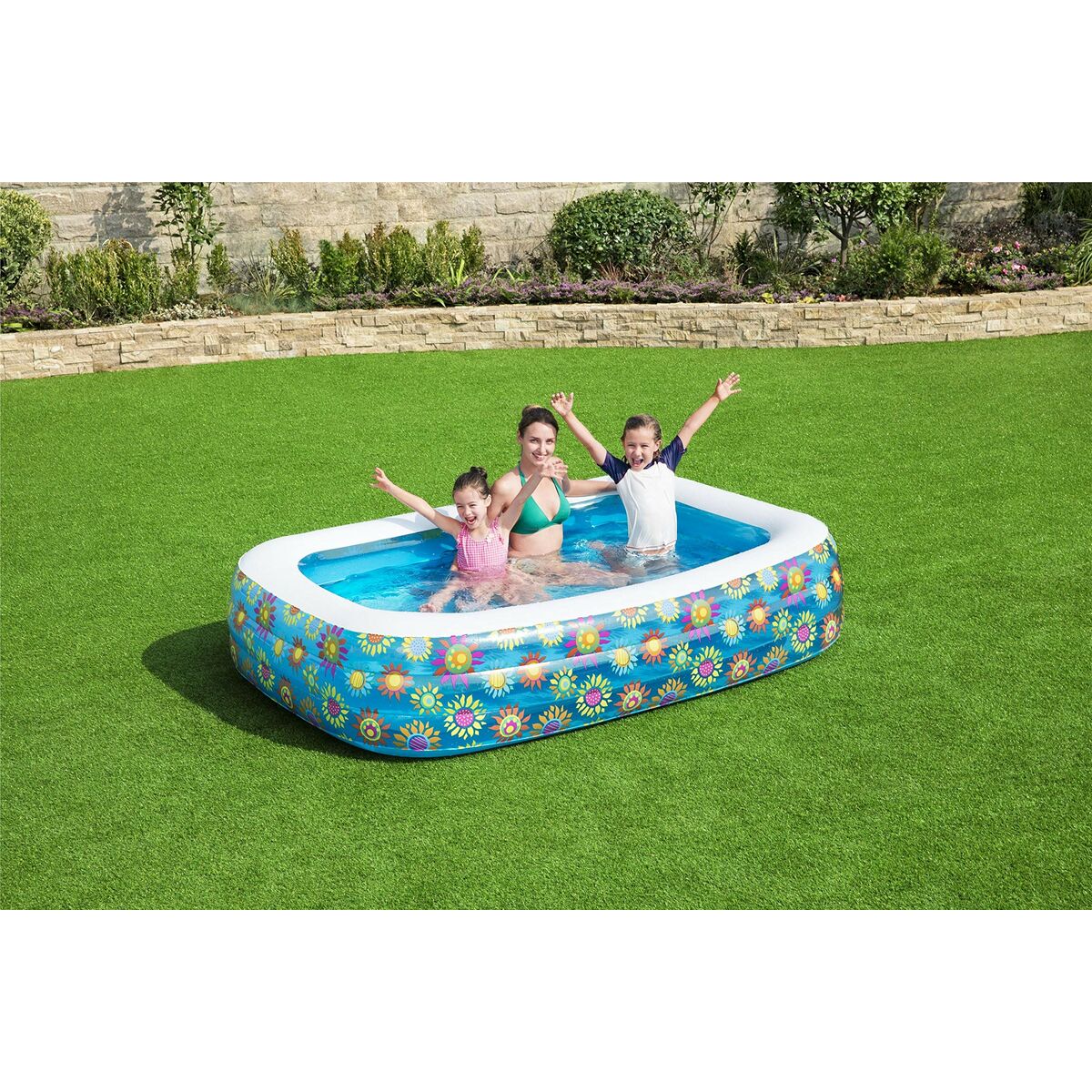 Bestway Inflatable Paddling Pool For Children Bestway Multicolour 305 X 183 X 56 Cm Floral