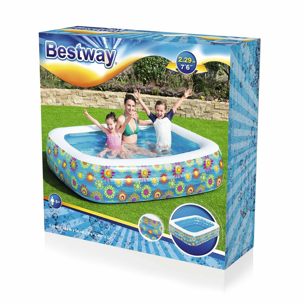 Bestway Inflatable Paddling Pool For Children Bestway Multicolour 305 X 183 X 56 Cm Floral