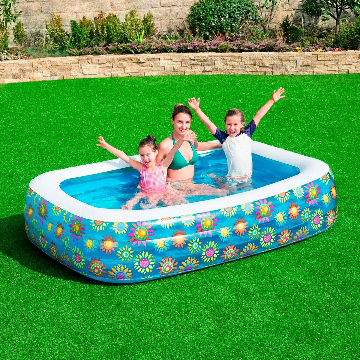 Bestway Inflatable Paddling Pool For Children Bestway Multicolour 305 X 183 X 56 Cm Floral
