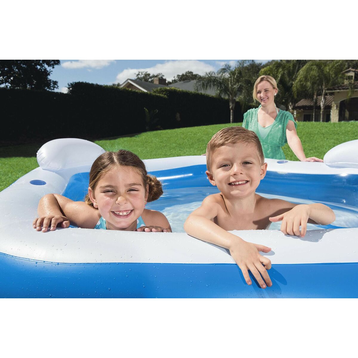Bestway Inflatable Paddling Pool For Children Bestway Multicolour 213 X 206 X 69 Cm