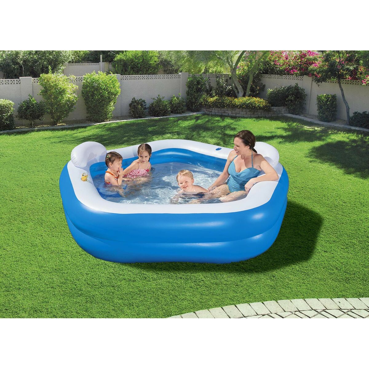 Bestway Inflatable Paddling Pool For Children Bestway Multicolour 213 X 206 X 69 Cm