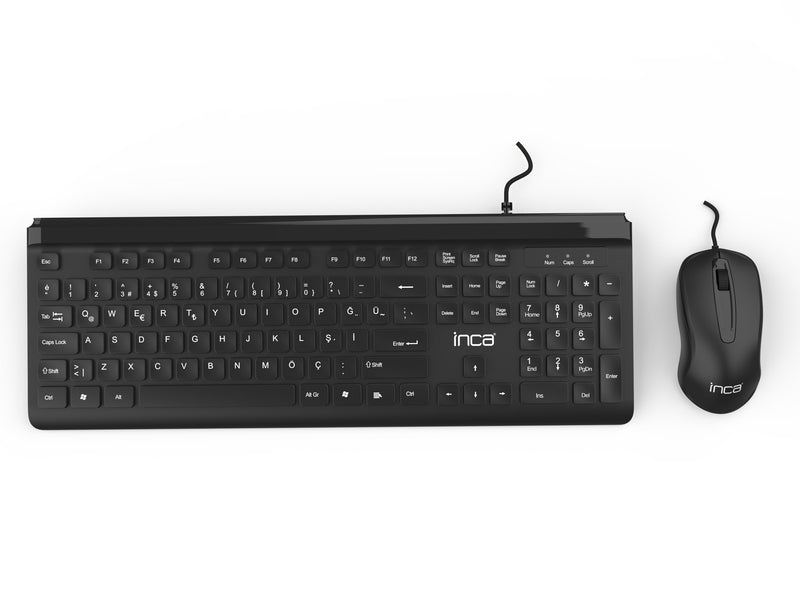Inca Keyboard Turco + Mouse IMK-377 Office USB Turco Black