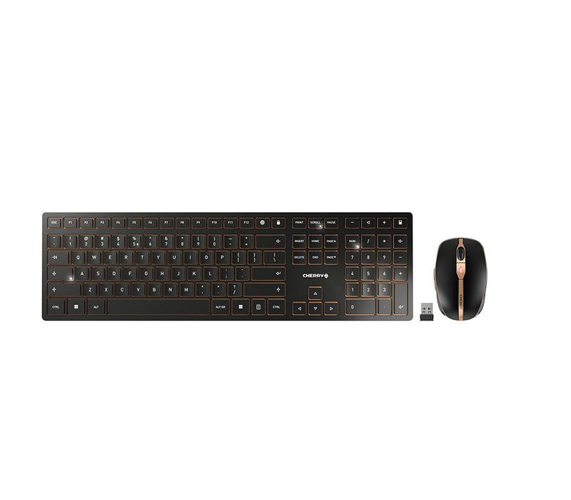 Cherry Teclado English + Ratón Dw 9100 Slim RF Inalámbrico + Bluetooth QWERTY Ee. Uu. Negro
