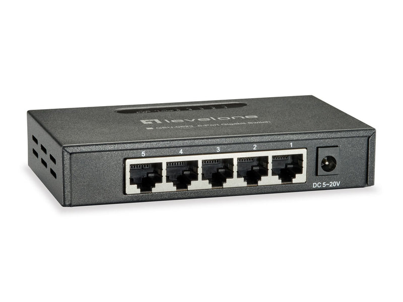 Switch Levelone 5X Ge GEU-0523 Gigabit Metal