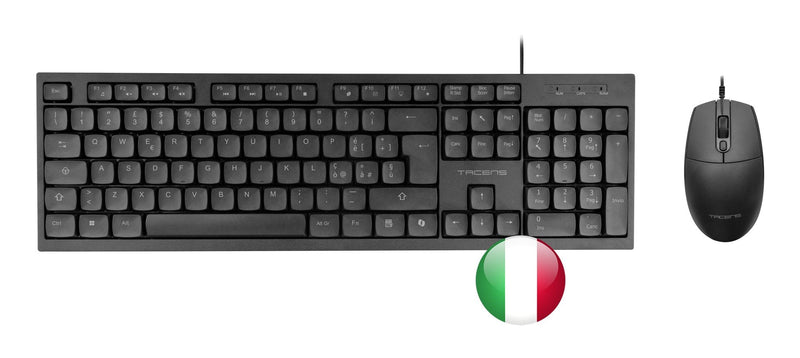 Tacens Anima ACP02 Pack USB Keyboard Multimedia + Mouse 1200DPI 3 Buttons - Disposicion Italiana QWERTY It - C