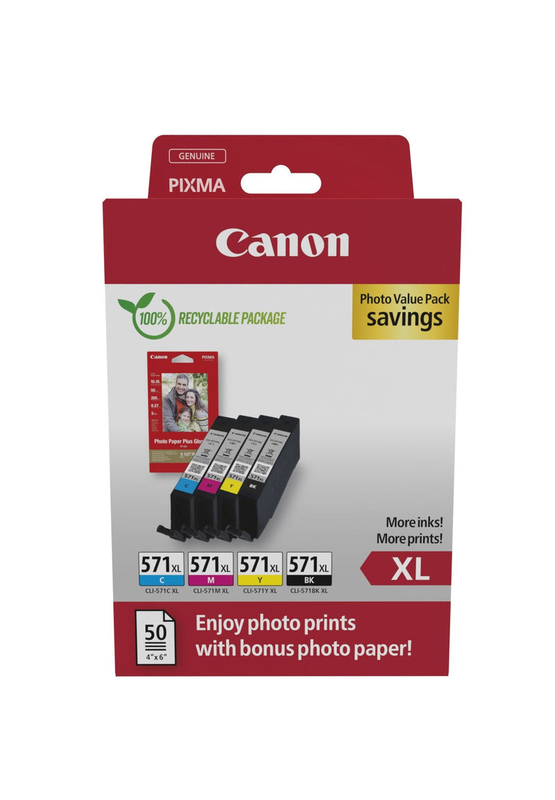 Canon Paquete Económico CLI-571 XL Bk/C/M/ And