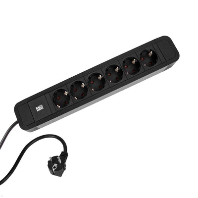 Bachmann Power Strip Plugs Primo 2 Alu, 6VÍAS, Black 2,0M, Without Switch — image 1
