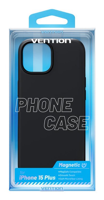 Vention Case Silicone With Magsafe KUFB0-20 Compatible With Iphone 15 Plus Black