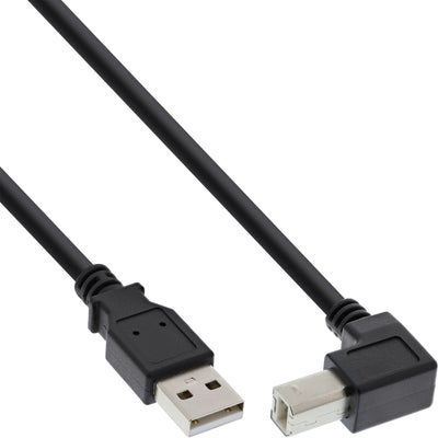 Inline USB 2.0 Cable Ángulo Hacia Abajo Type a Male a B Male Black 2M — image 1