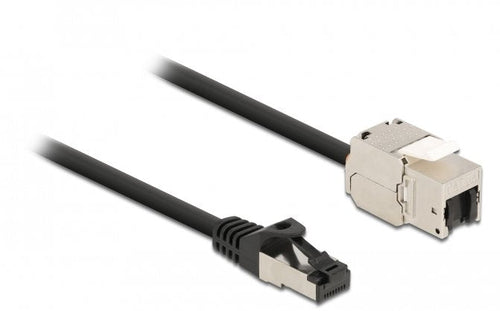 Delock Cable RJ45 Connector Male a Keystone Módulo RJ45 Connector Female CAT.6A 5M Black — image 1