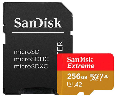 SanDisk Extreme Plus Memory Card Flash Adapter Microsdxc a SD Included 256GB A2 / Video Class V30 / Uhs-i U3 / — image 1