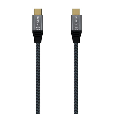 Aisens USB Cable 3.2 GEN2X2 Aluminium 20Gbps 5A 100W E-mark - USB-C Male -usb-c/M - 2M - Grey — image 1