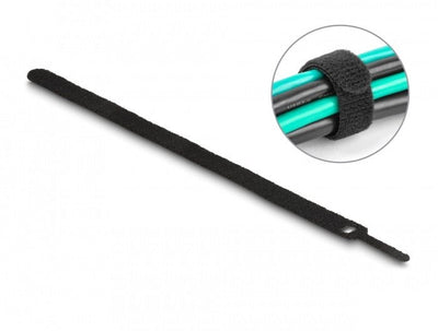Delock Brida Cable With Hook And Lazo 300 X An 12MM Black 10 Pieces — image 1