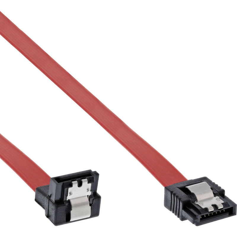 Inline Cable SATA Enlaces S-ata 150 / 300 / 600 Ángulo With Pestillos 90° 0,3M