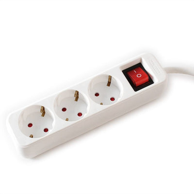 Value 3-VÍAS Power Strip Plugs With Switch White 10M — image 1