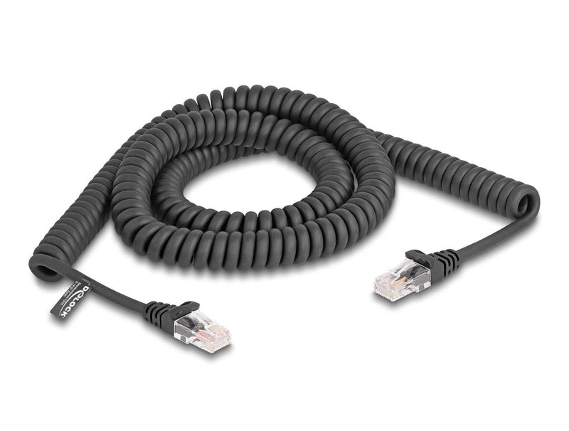 Delock 87994 Cable RJ45 Espiral, Male a Male CAT.5E 3M, Black