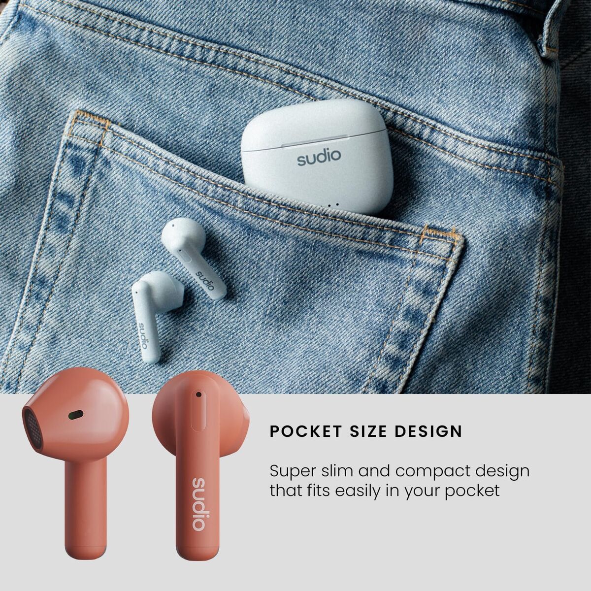 Sudio In-Ear Bluetooth Headphones Sudio A1 True Wireless Orange