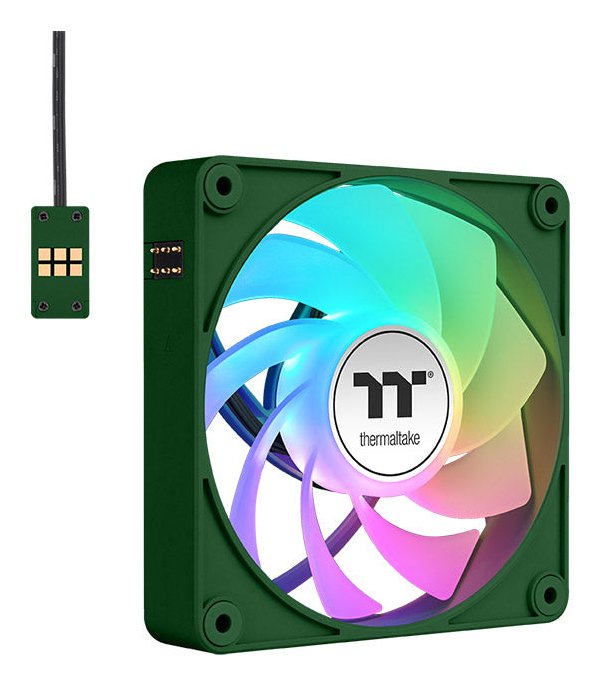 Thermaltake Fan Refrigeración PC CT120 Ex Reverse ARGB Sync, Colour Green Competición, Paquete 3, 120MM Cl-