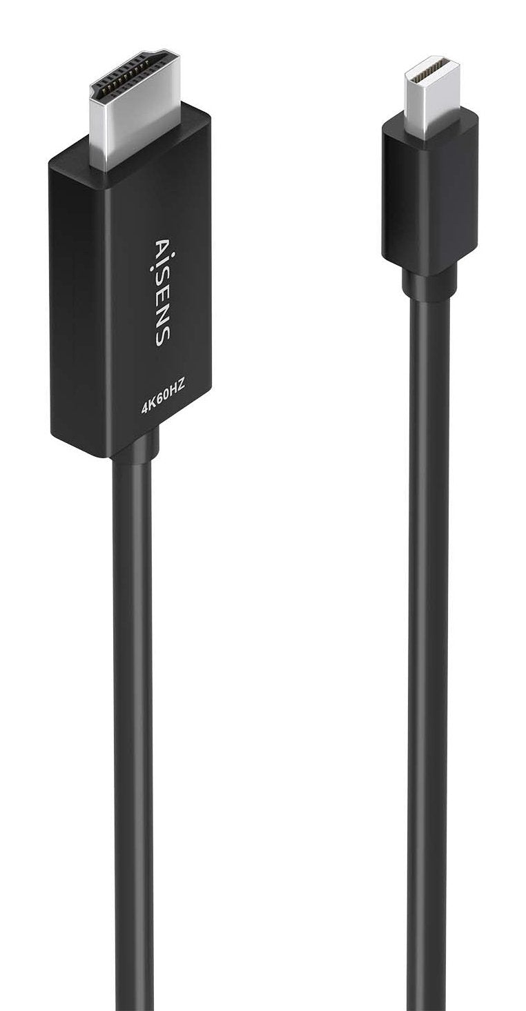 Aisens Cable Converter Mini DP a HDMI 4K@60HZ, Mini DP/M-hdmi/M, Black 1.0M