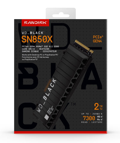 Western Digital Drive SSD Wd Black SN850X 2TB M.2 2280 PCIE 4.0 With Disipador Calor — image 1