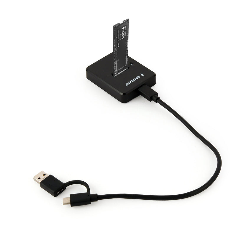 Gembird Desktop USB Type-c M.2 SATA NVMe SSD Drive Docking Station Black