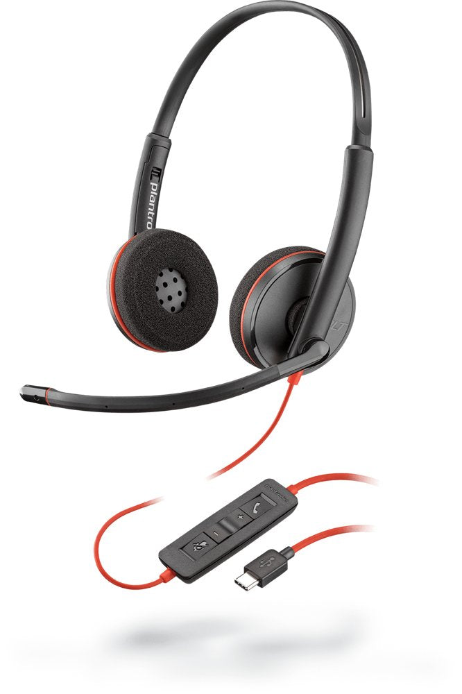 Plantronics Headphones Blackwire C3220/ With Microphone/ USB-C/ Black